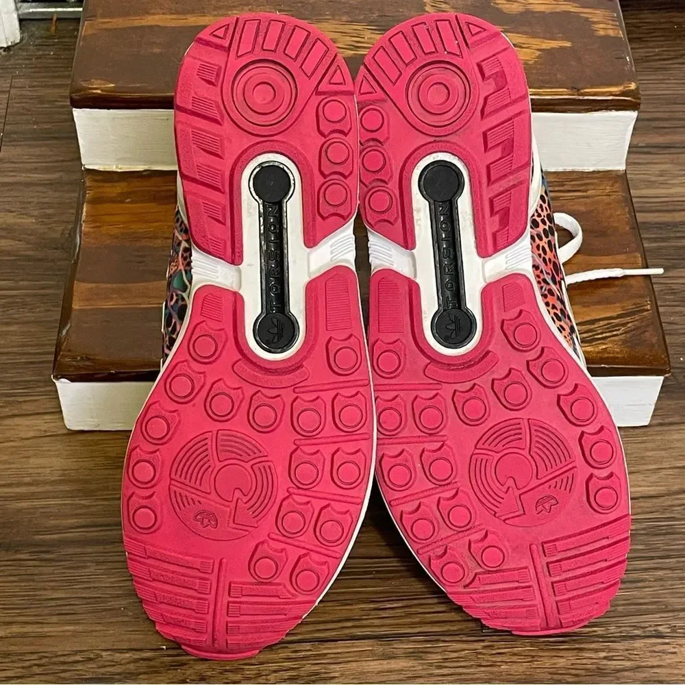 Adidas Men’s Torsion Zx Flux Pink Red White Black Multicolor Sneakers Shoes sz 6